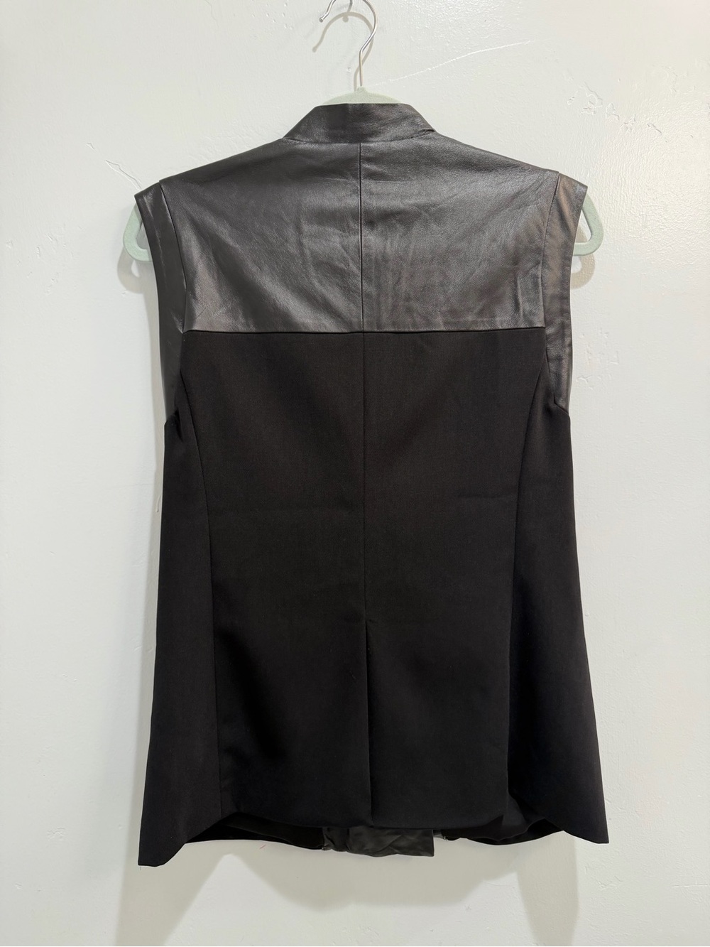 CAPULET Black Leather Mixed Media Moto Vest Jacket Women’s XS Biker Asymmetric - Picture 9 of 15